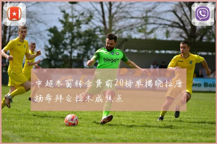 中超冬窗转会费前20榜单揭晓拉唐杨希拜合拉木成焦点